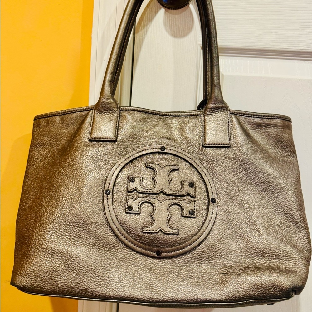 Tory Burch Metallic Gold Leather Tote